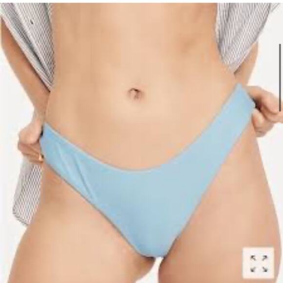 J. Crew Mid-Rise High Cut Leg Cheeky Bikini Swim Bottom in Pale Blue BC125 NWT - Picture 15 of 15
